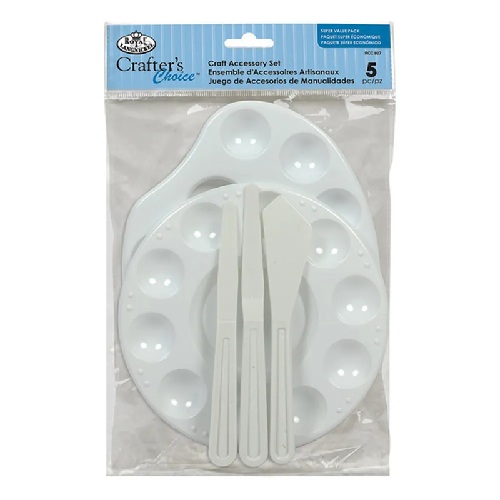 Royal Langnickel Crafter's Choice Oval/Round Plastic Palette & Knives Set  RCC 807